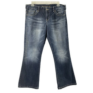 Maurices Jeans Women Size 12‎ Short Dark Wash Denim Embroidered Pockets Straight